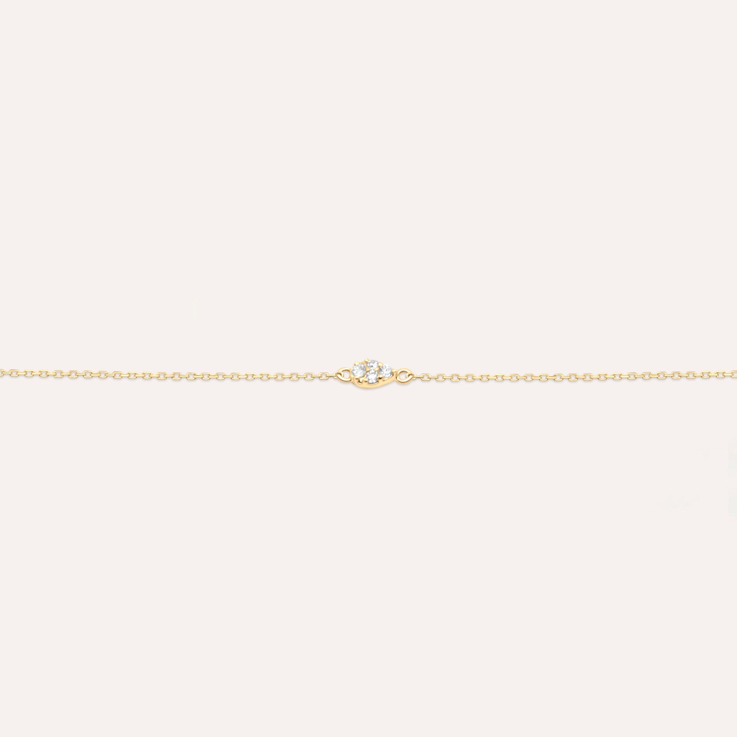 Diamond and gold pear bracelet