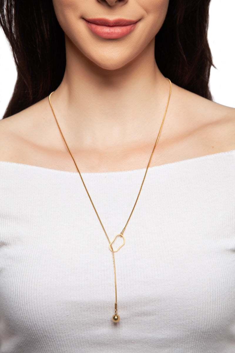 Beaded Loop Y Necklace 