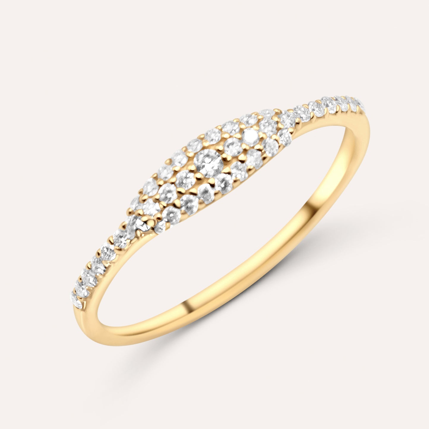 Diamonds and Gold Solene Stamp Ring