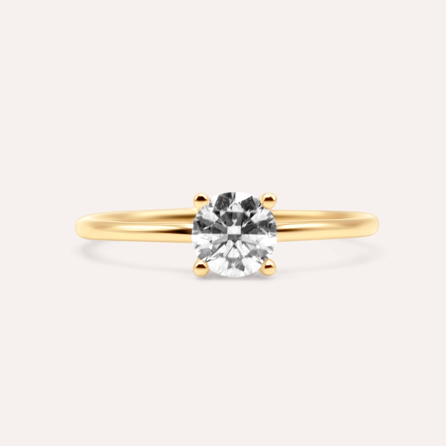 Diamonds and gold solitaire large Elia ring