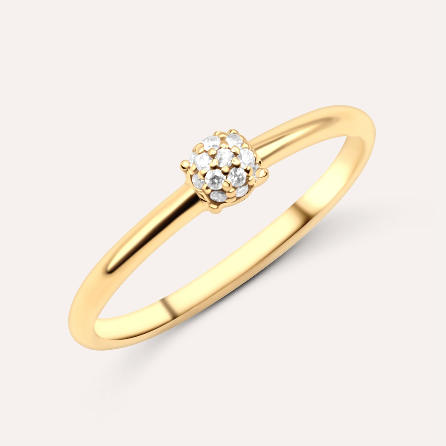 Diamond and gold Orla drop solitary ring