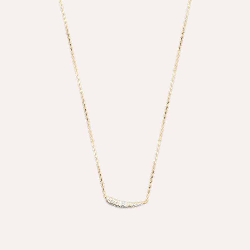 Diamonds and gold flow necklace