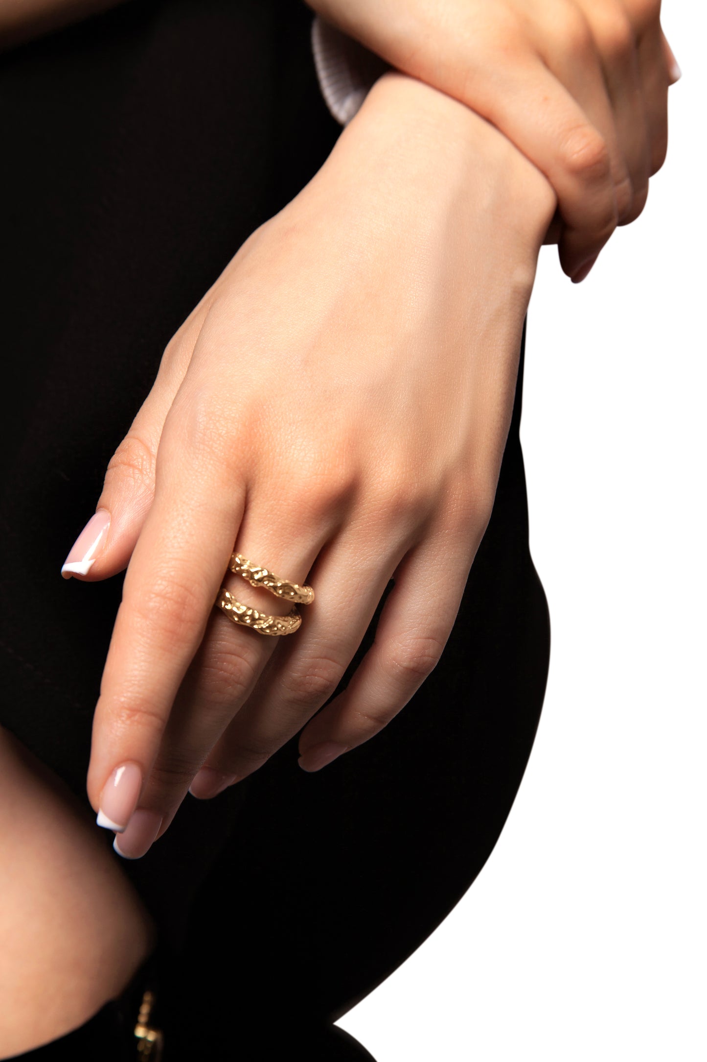 Hammered Double Layered Ring