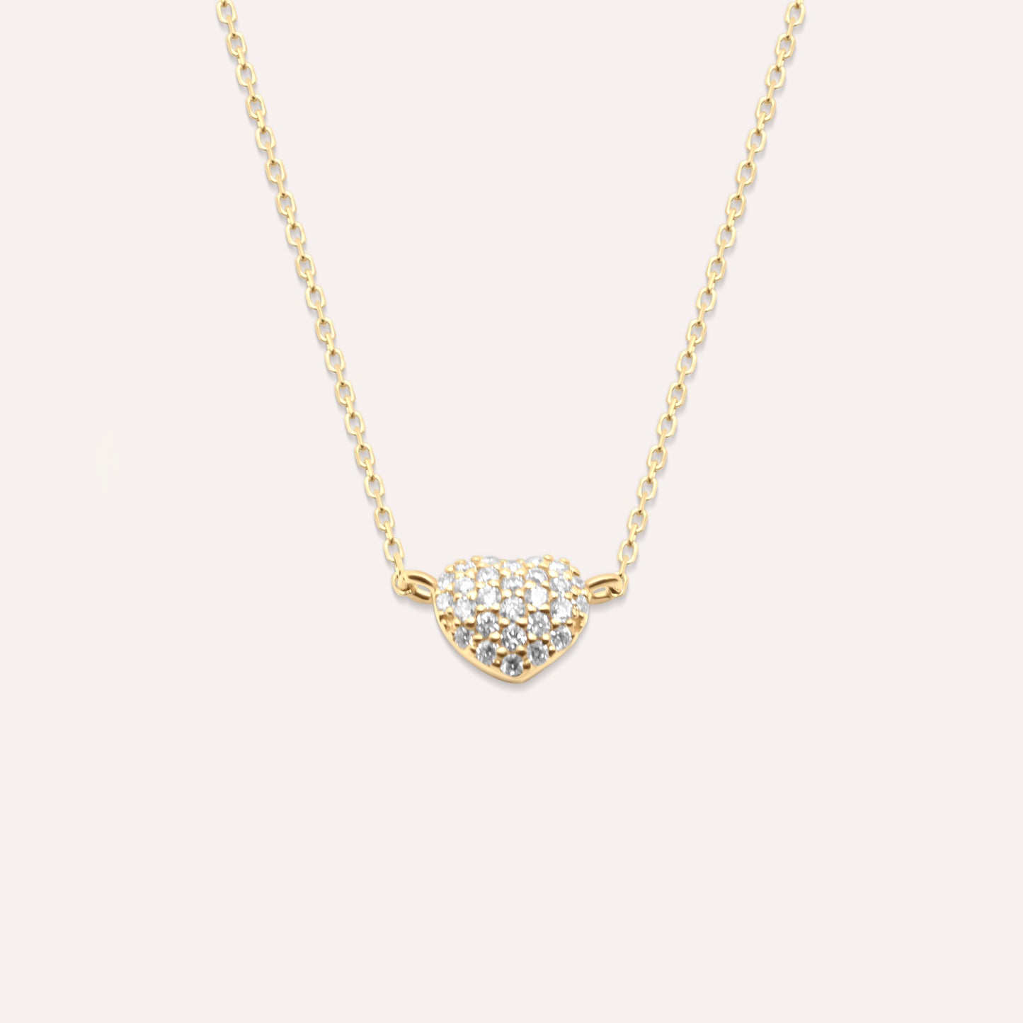 Diamond and gold heart necklace
