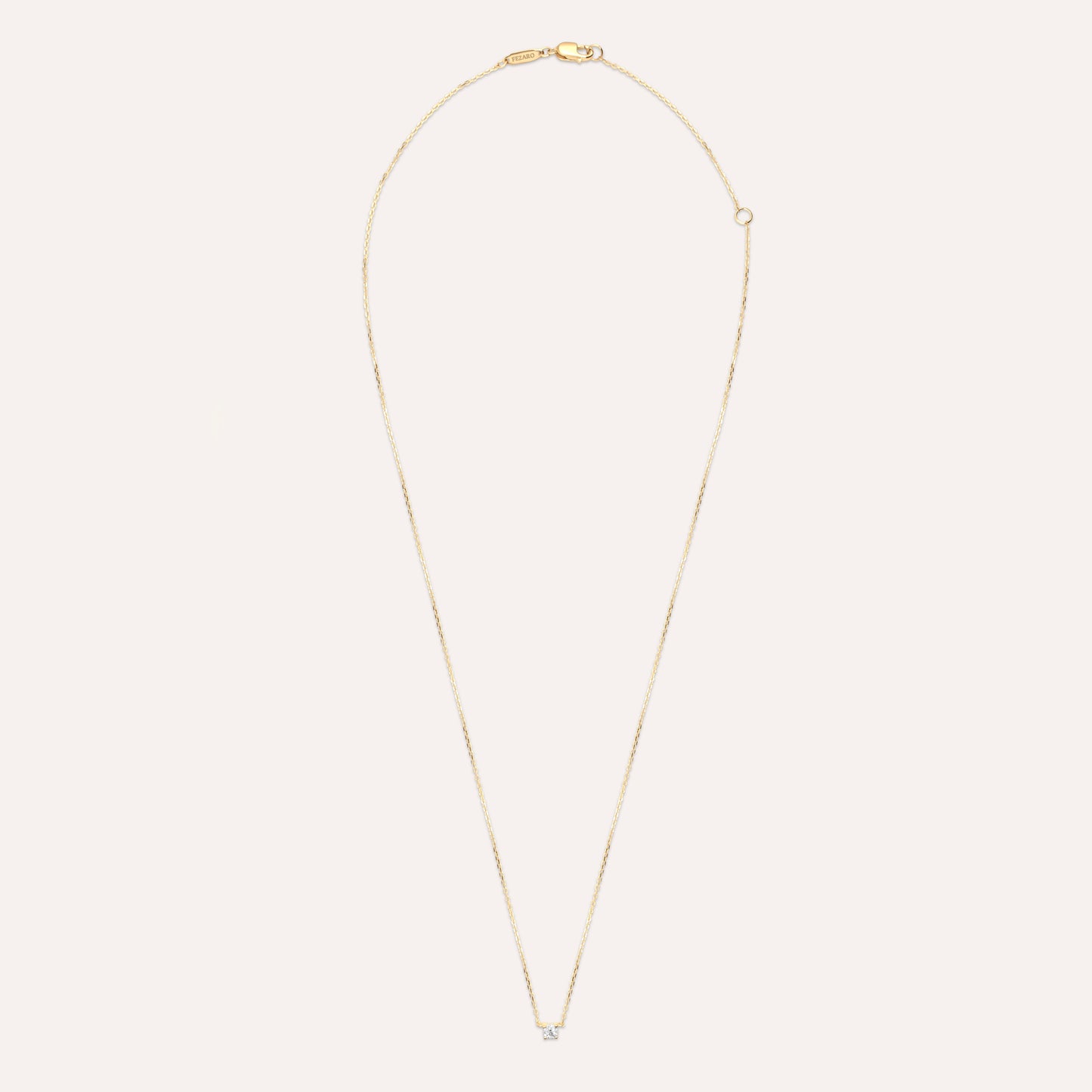 Diamonds and gold solitaire mini Elia necklace