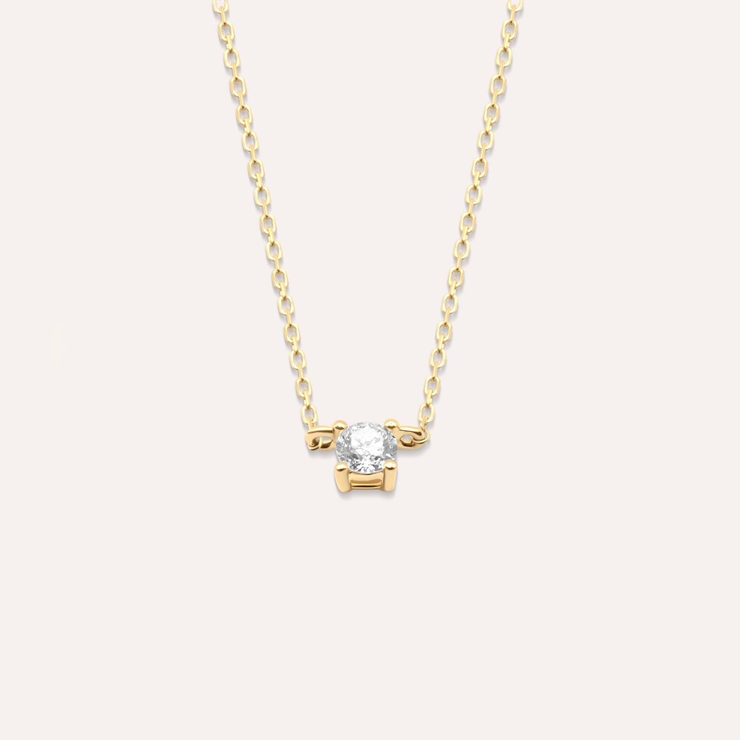 Diamonds and gold solitaire medium Elia necklace