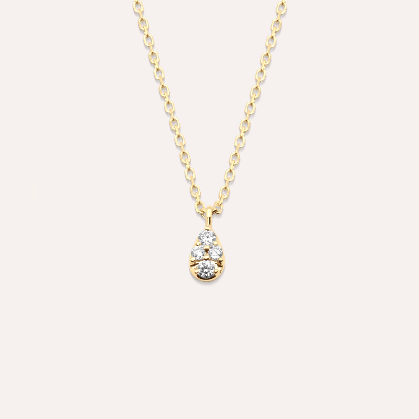 Diamond and gold pear necklace