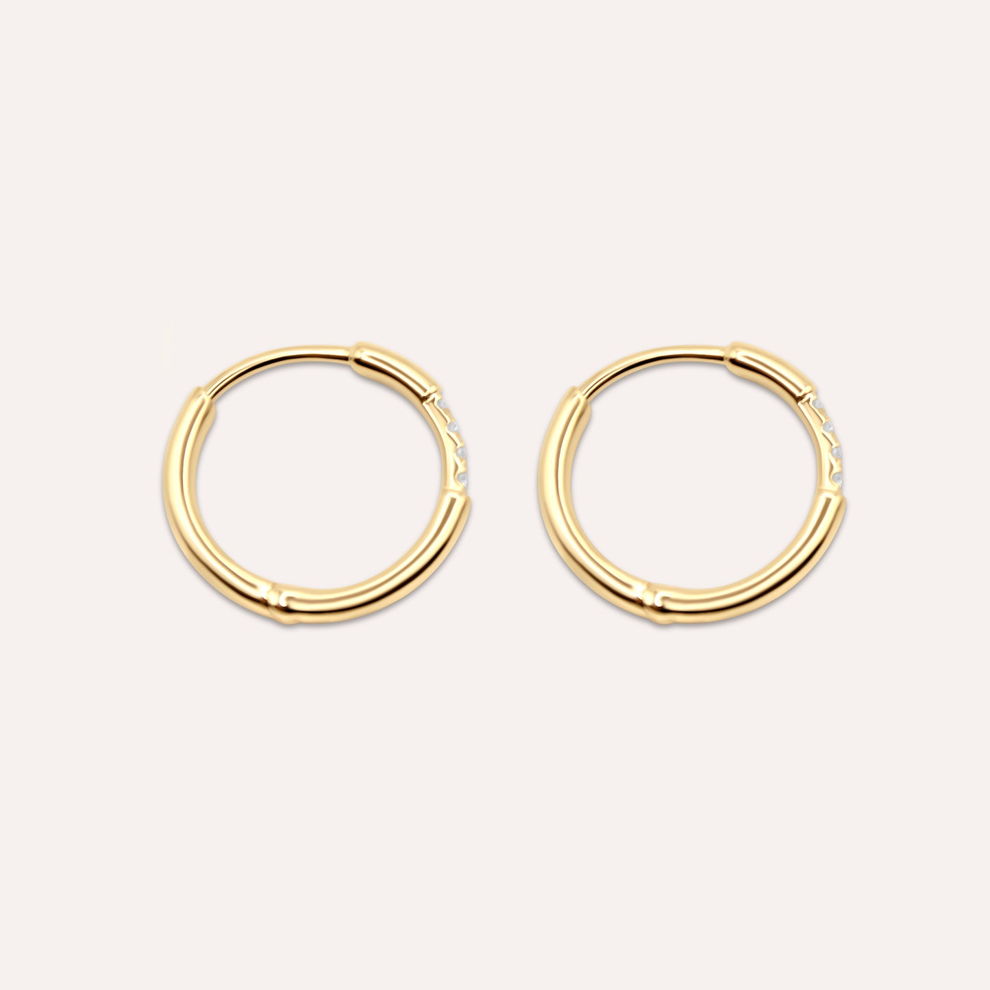Diamonds and Gold Mini Vela Hoops