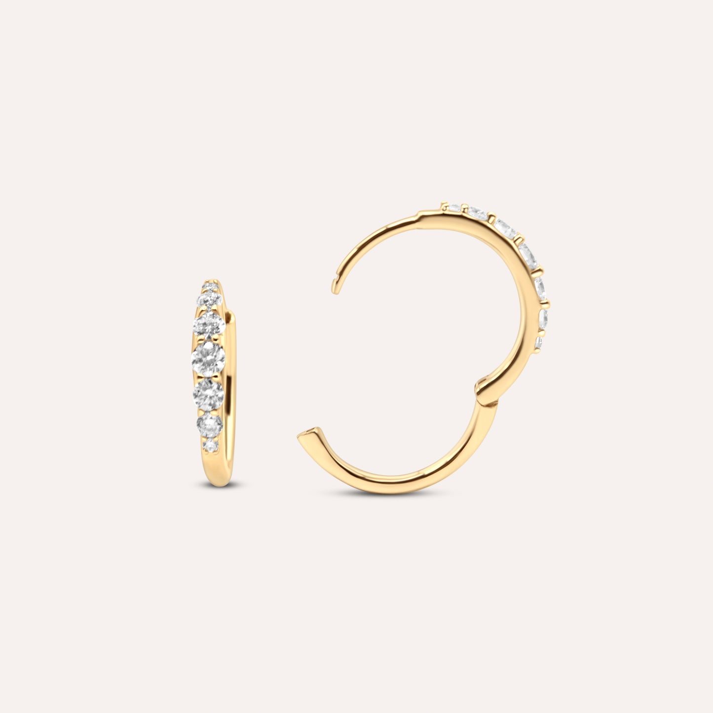 Diamond And Gold Mini Seren Hoops