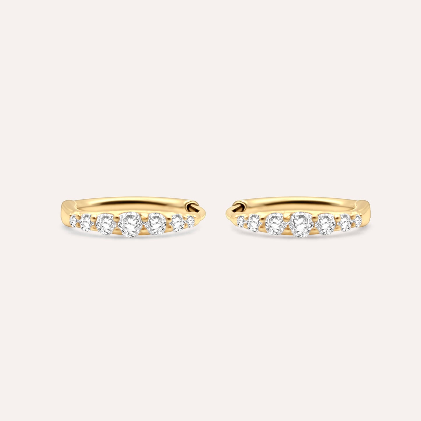 Diamond And Gold Mini Seren Hoops