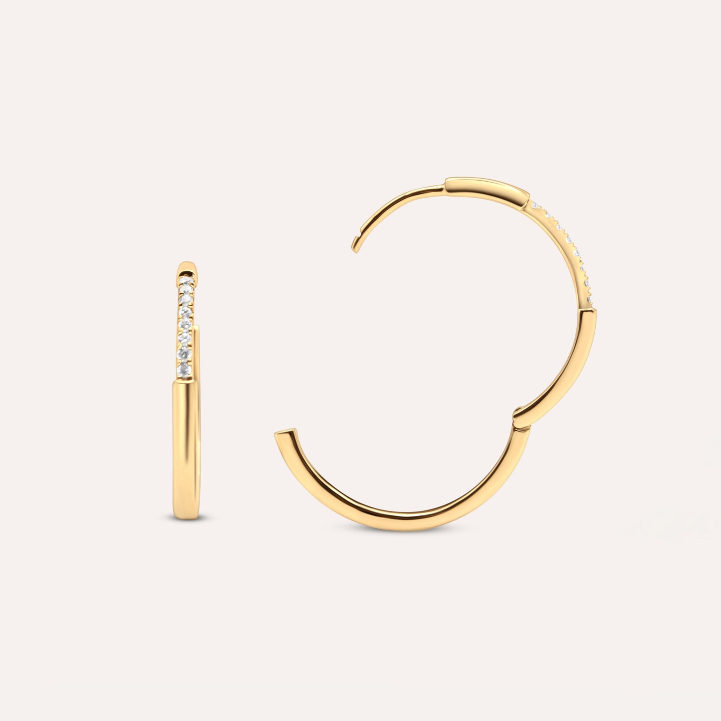 Diamonds and Gold Vela Hoops