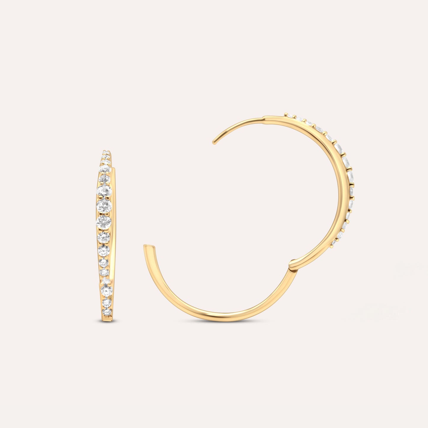 Diamond And Gold Seren Hoops
