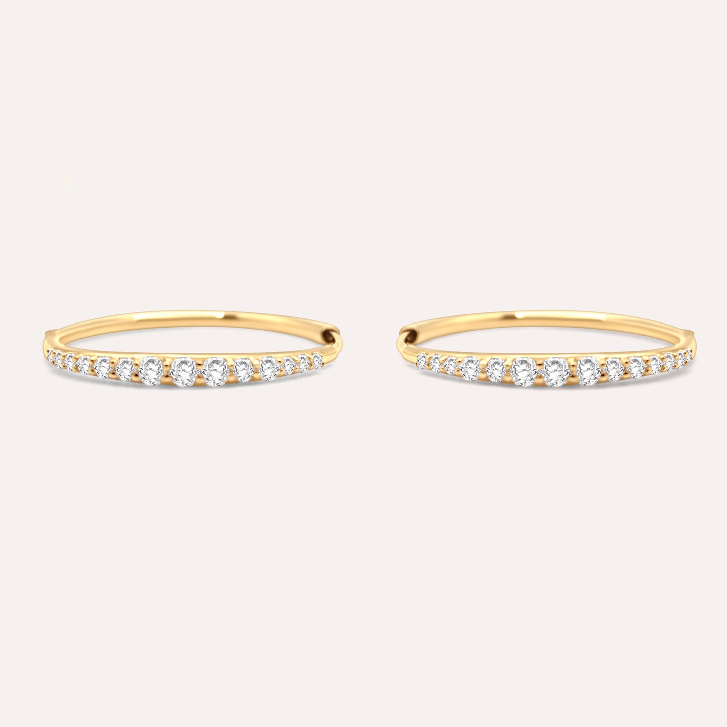 Diamond And Gold Seren Hoops