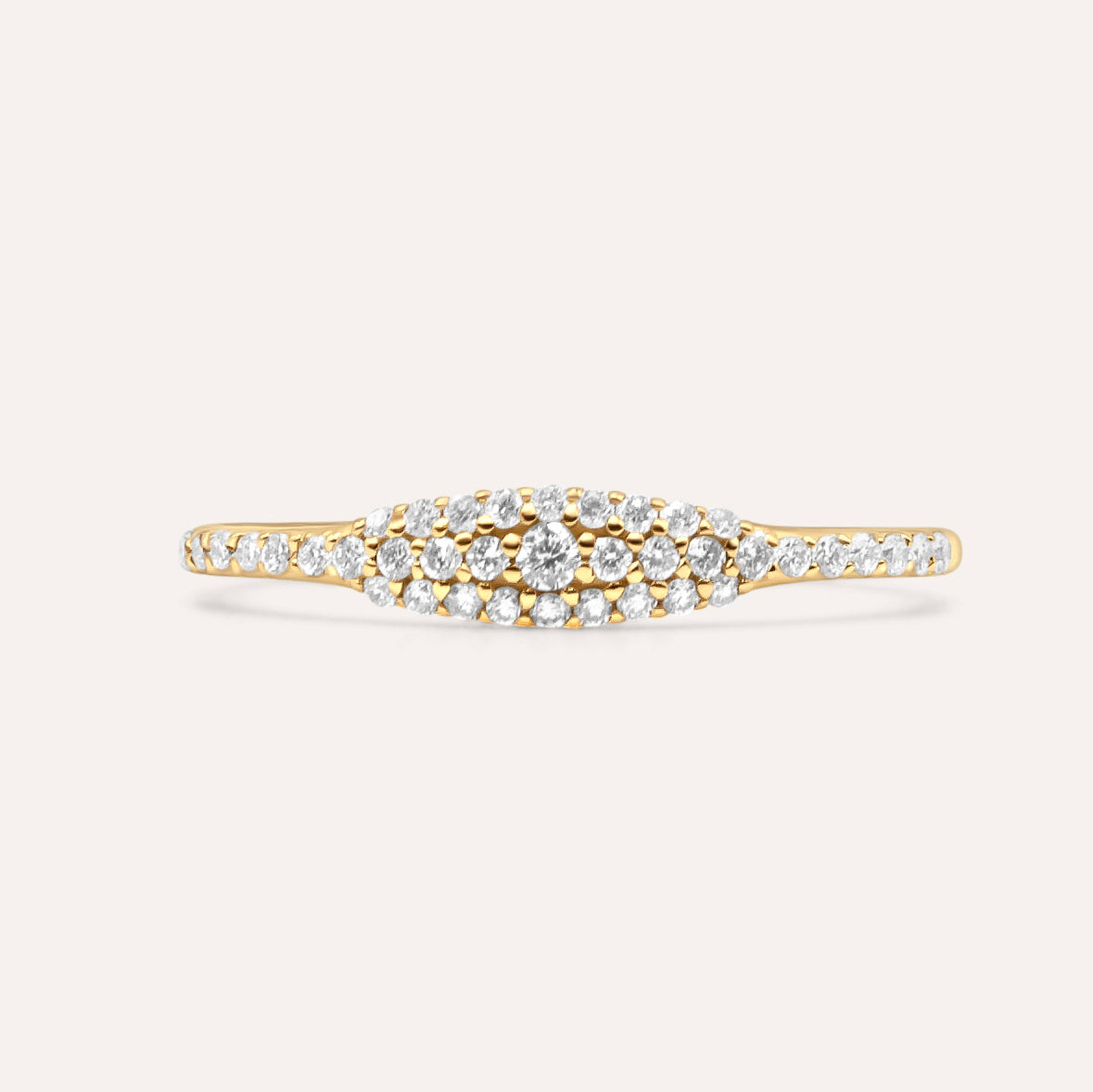 Diamonds and Gold Solene Stamp Ring
