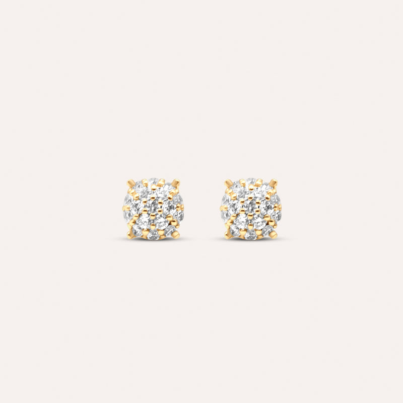 Diamond and gold Orla drop Stud Earrings