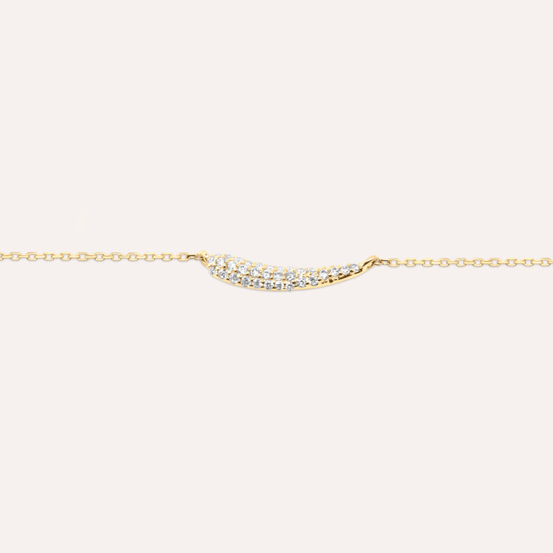 Diamonds and gold flow bracelet