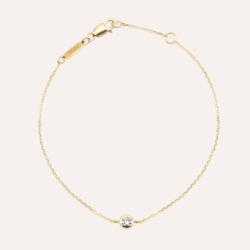 Diamonds and gold solitaire mini Elia bracelet