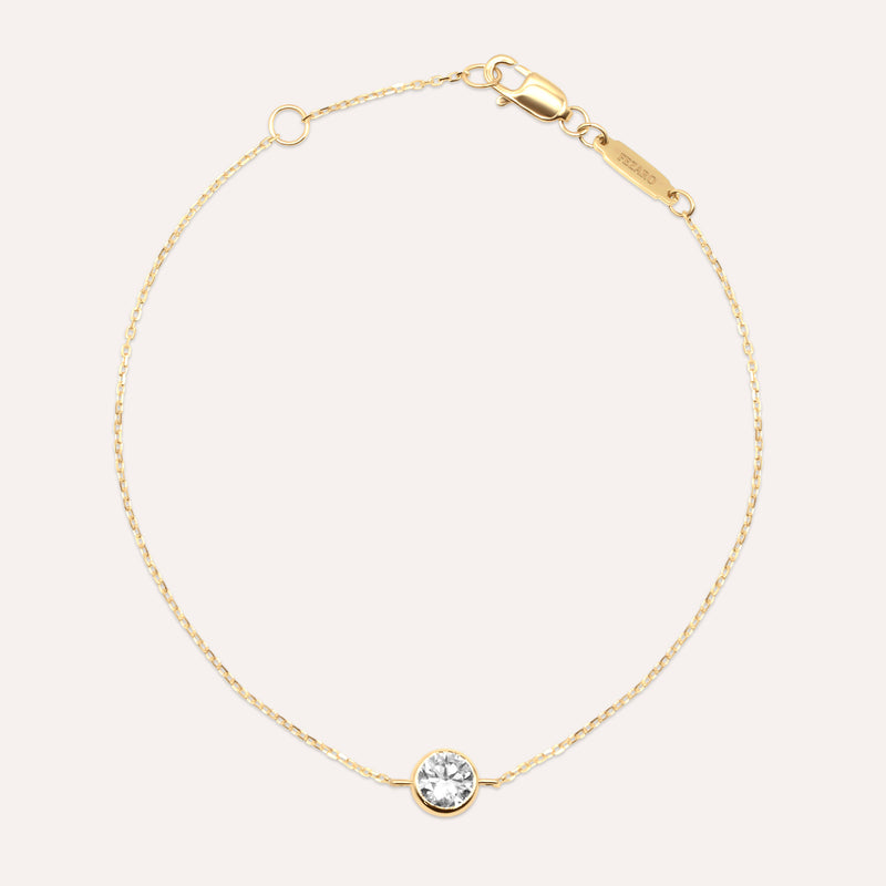 Diamonds and gold solitaire large Elia bracelet