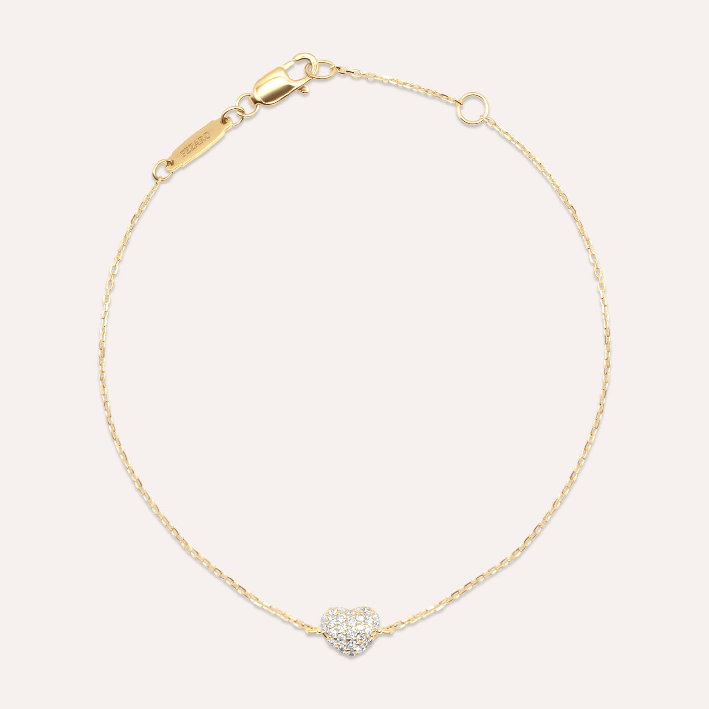 Diamond and gold heart bracelet