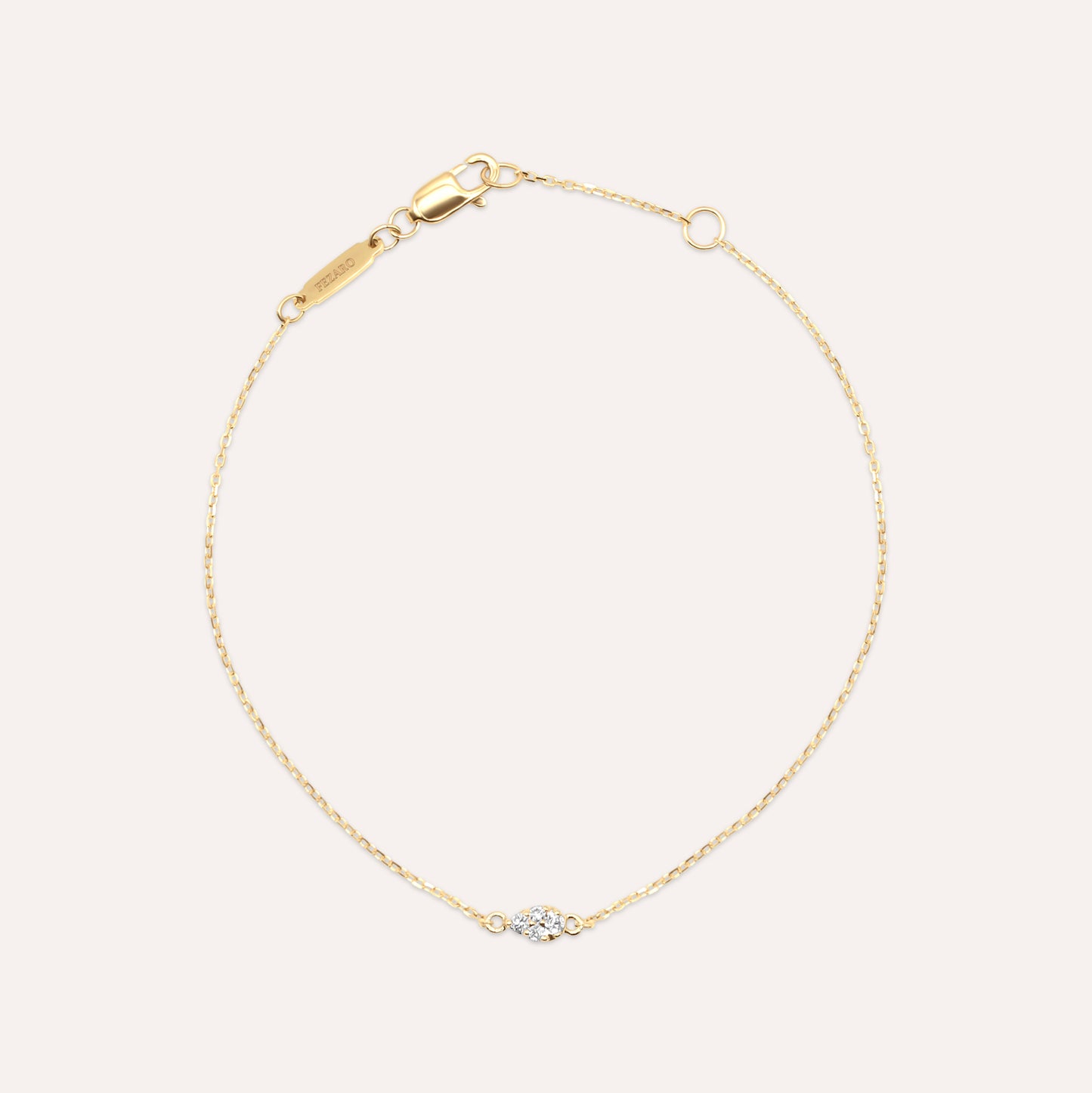 Diamond and gold pear bracelet