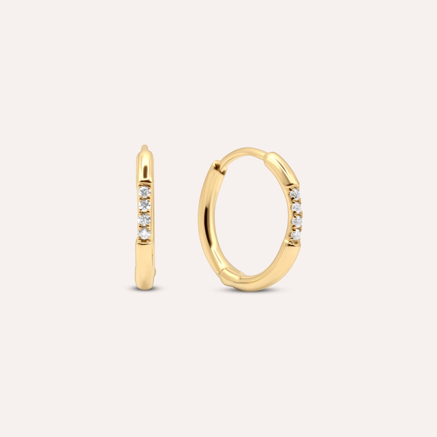 Diamonds and Gold Mini Vela Hoops