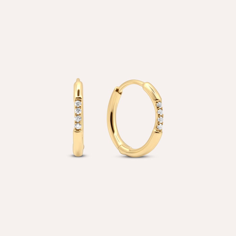 Diamonds and Gold Mini Vela Hoops