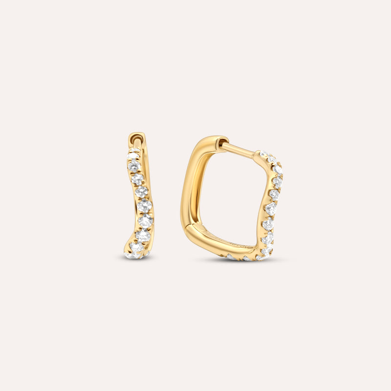 Diamond and gold Eira hoops