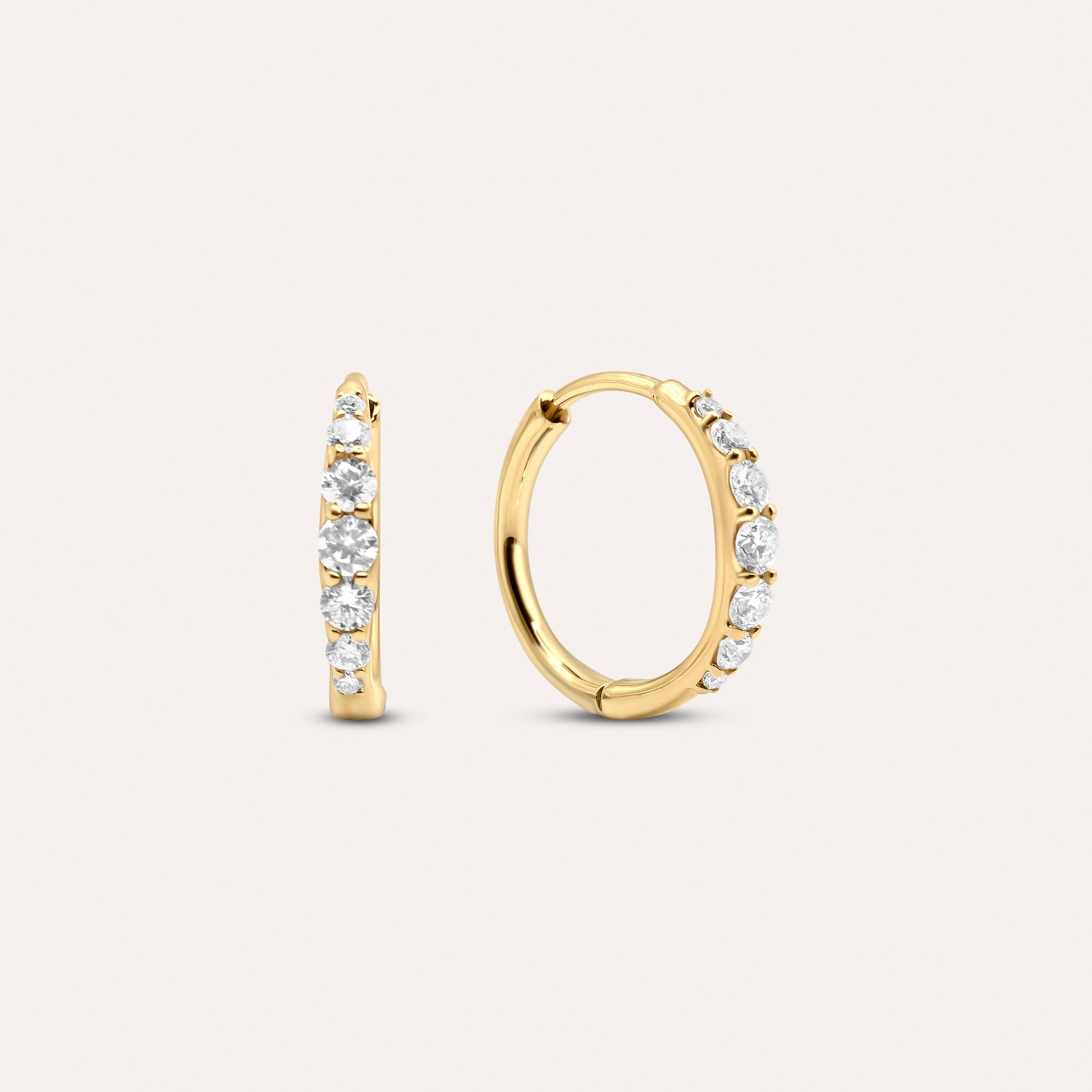 Diamond And Gold Mini Seren Hoops