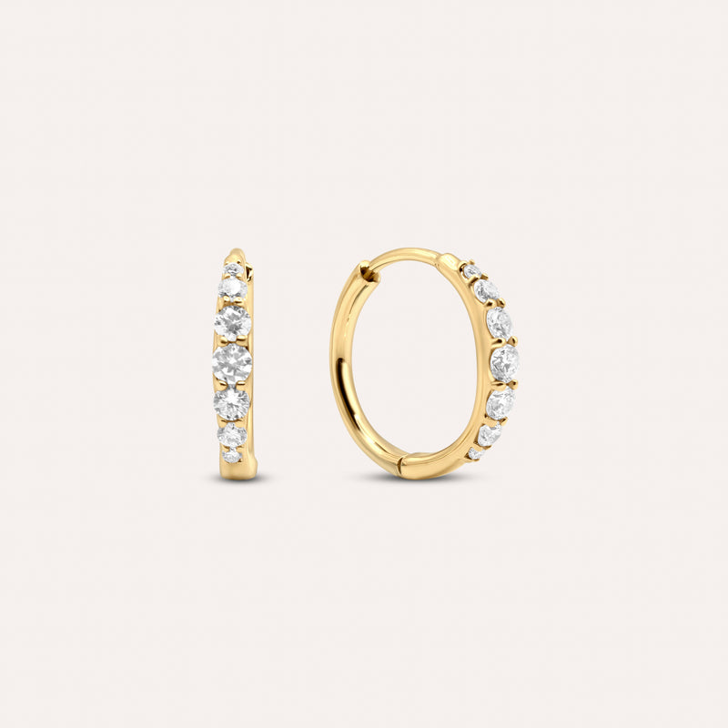 Diamond And Gold Mini Seren Hoops