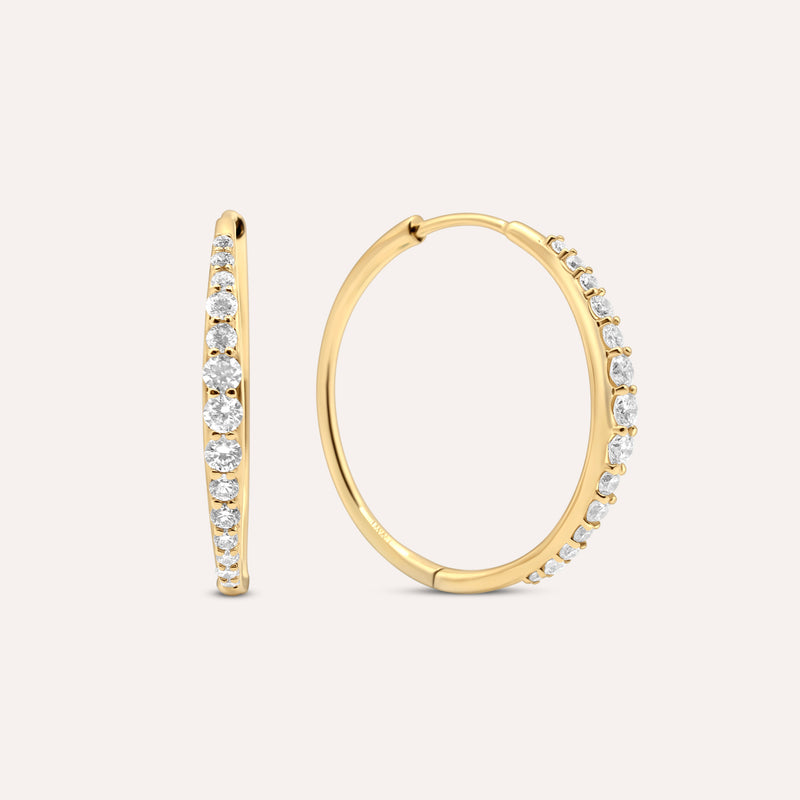 Diamond And Gold Seren Hoops