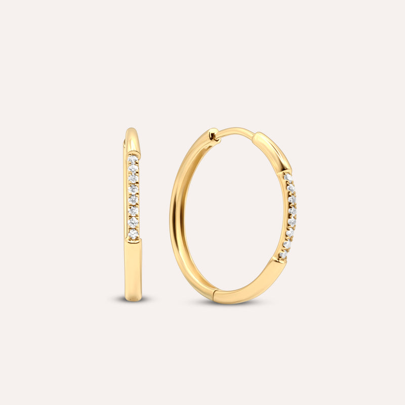 Diamonds and Gold Vela Hoops