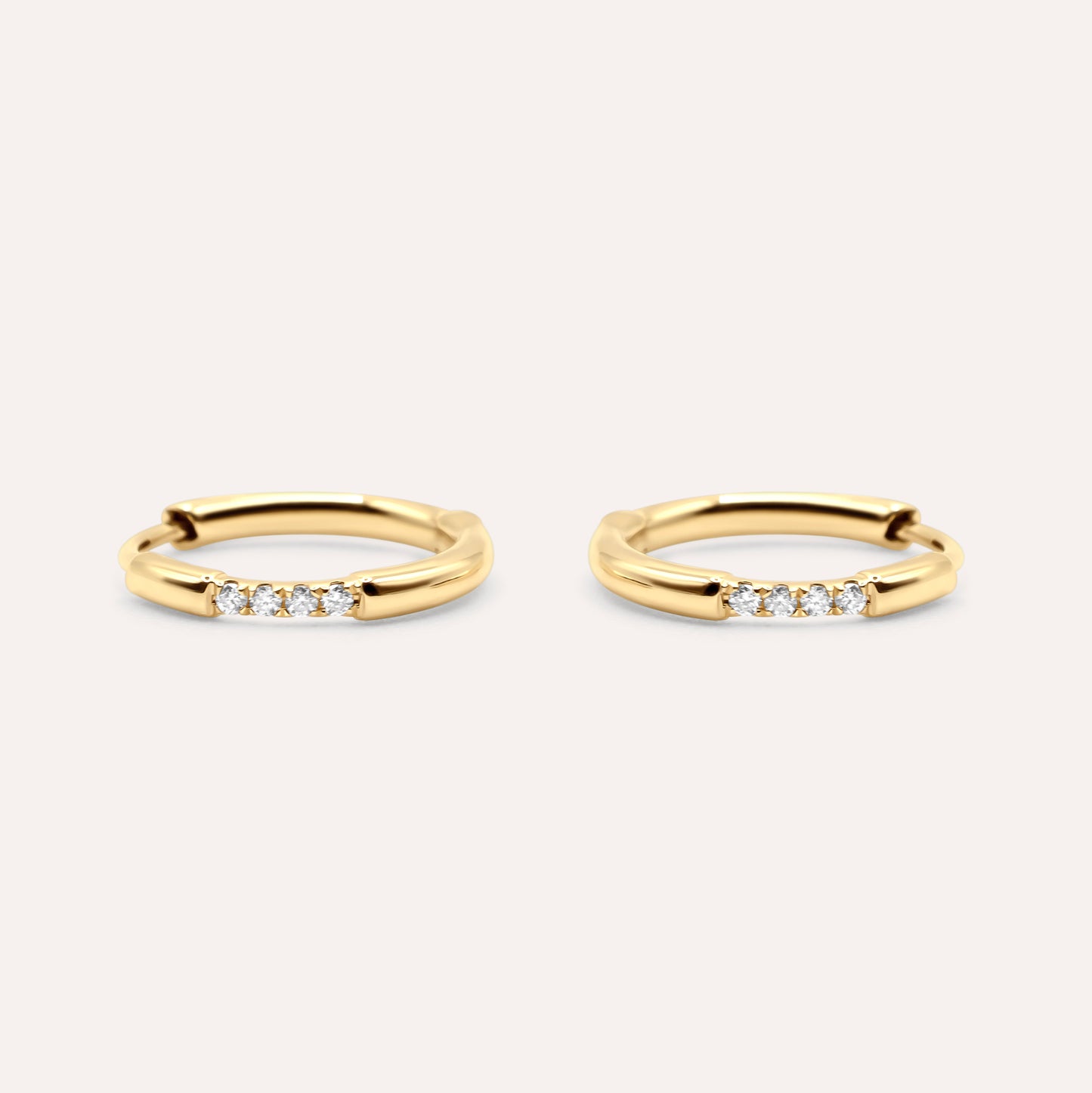Diamonds and Gold Mini Vela Hoops