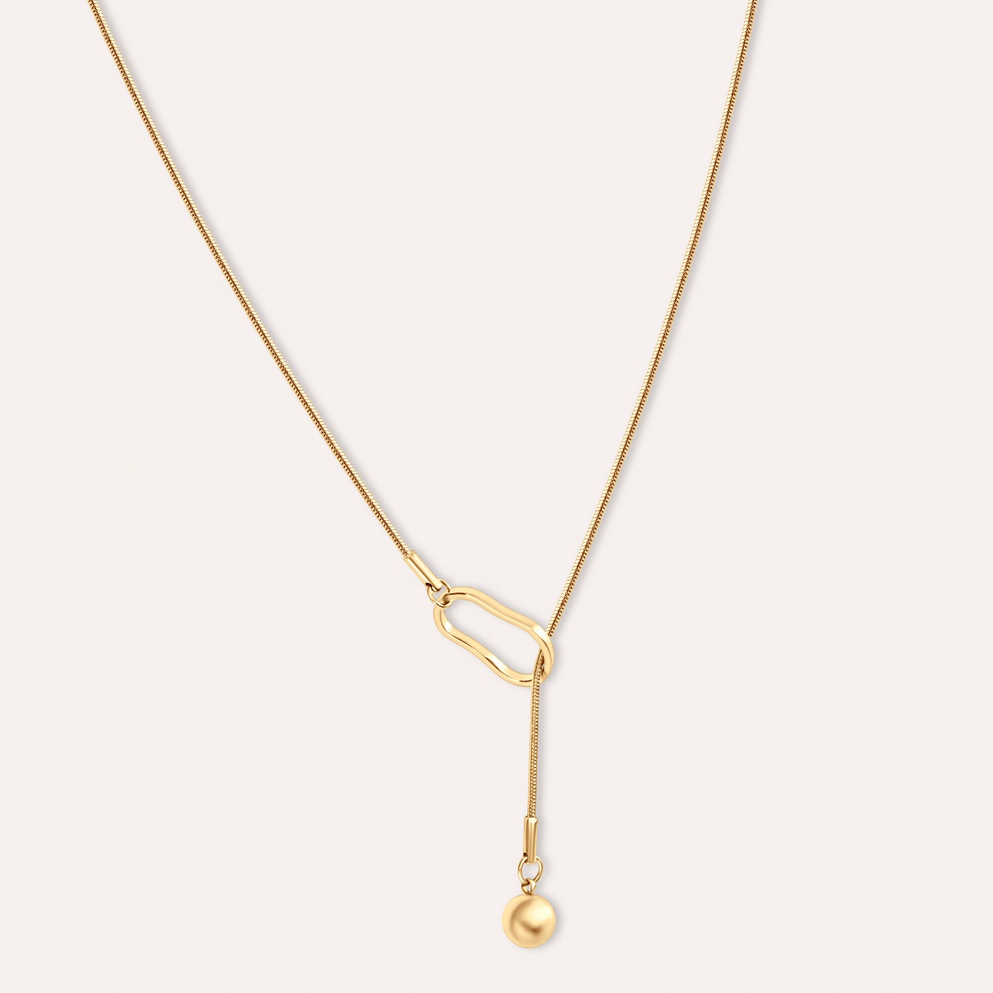 Beaded Loop Y Necklace 