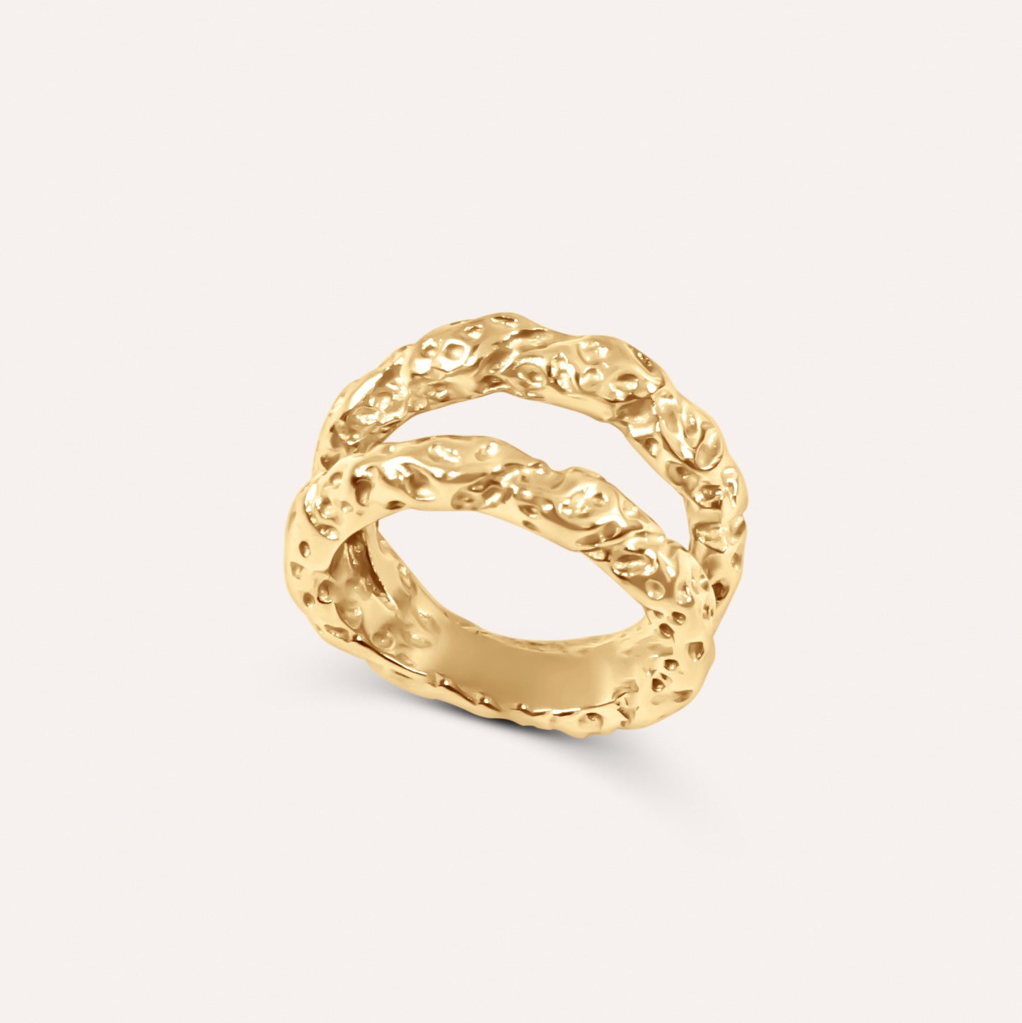 Hammered Double Layered Ring