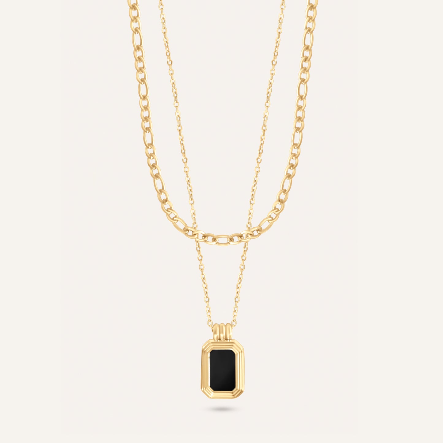 Black Onyx Multi Layered Necklace 
