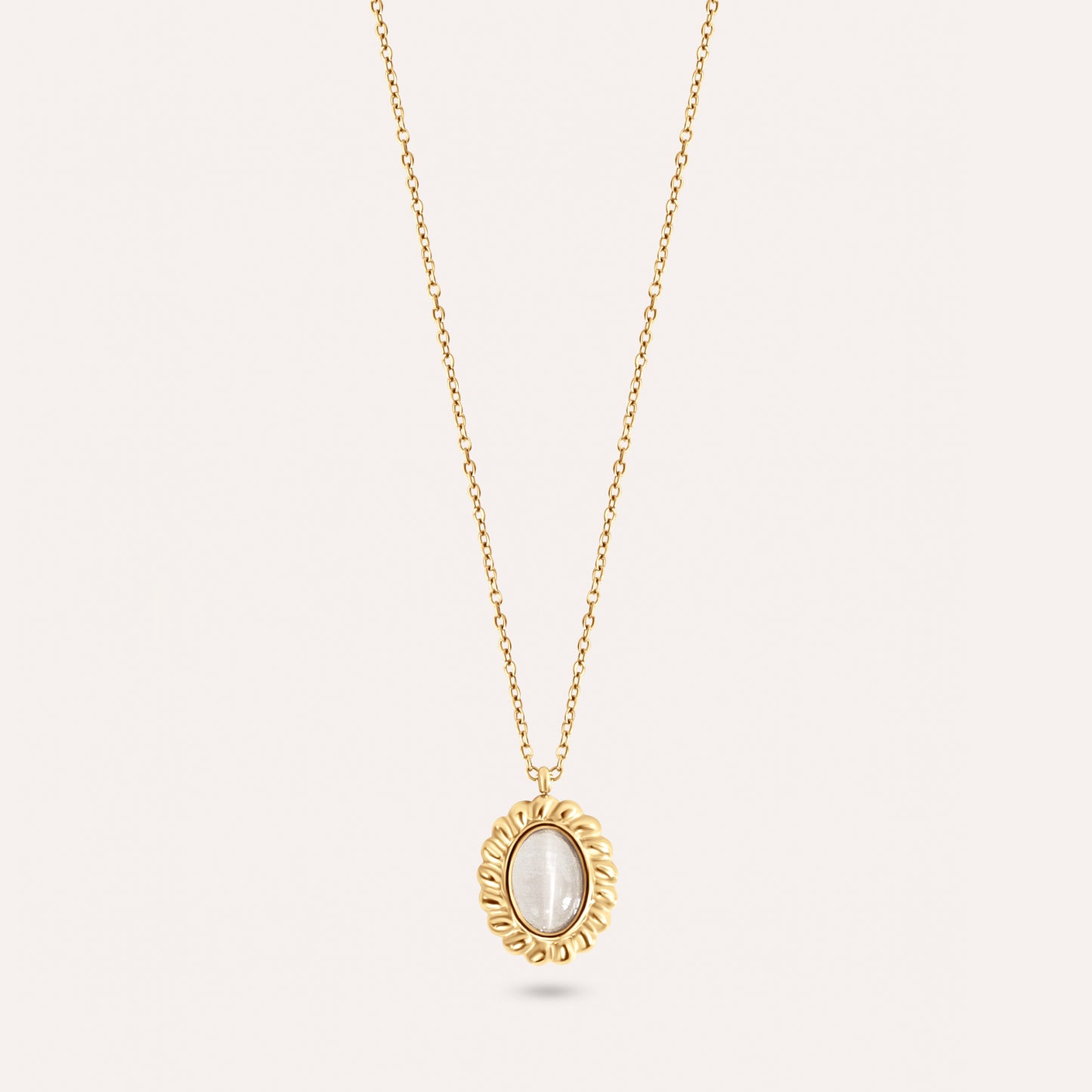 Victorian Moonstone Pendant Chain Necklace