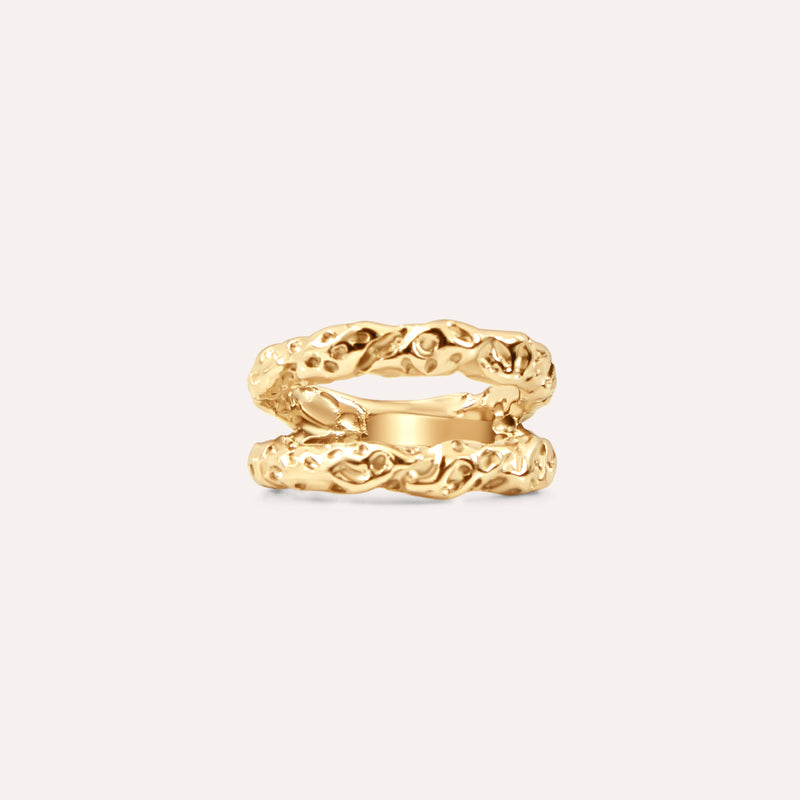 Hammered Double Layered Ring