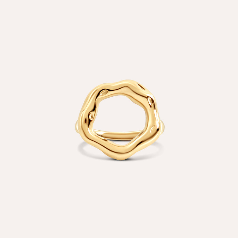 Hollow Out Textured Ring