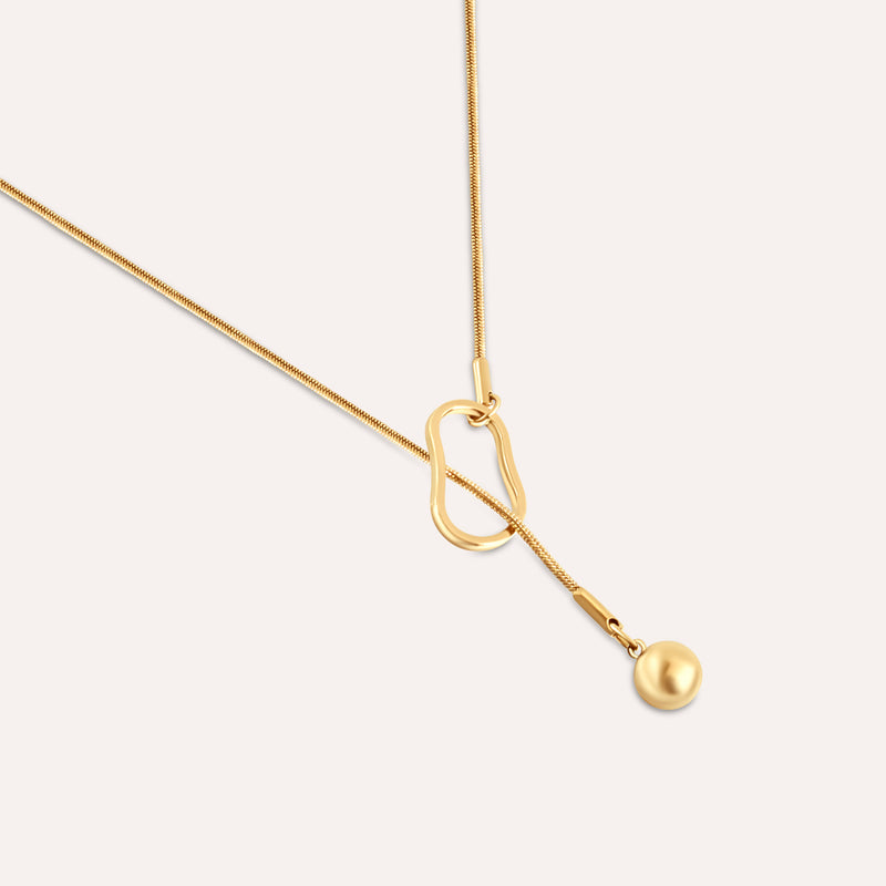 Beaded Loop Y Necklace 