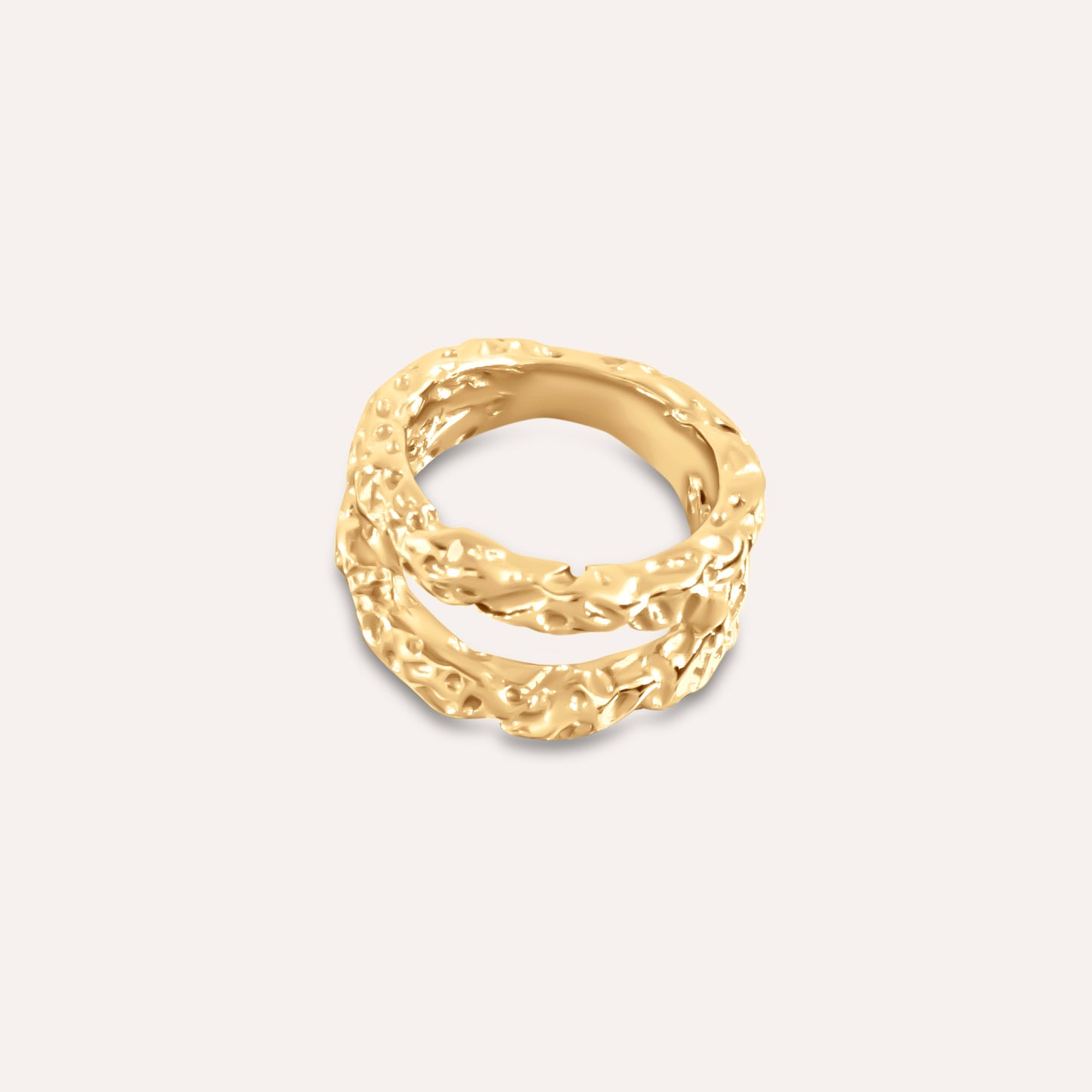 Hammered Double Layered Ring