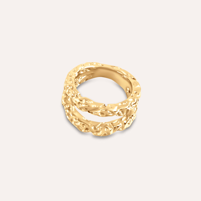 Hammered Double Layered Ring
