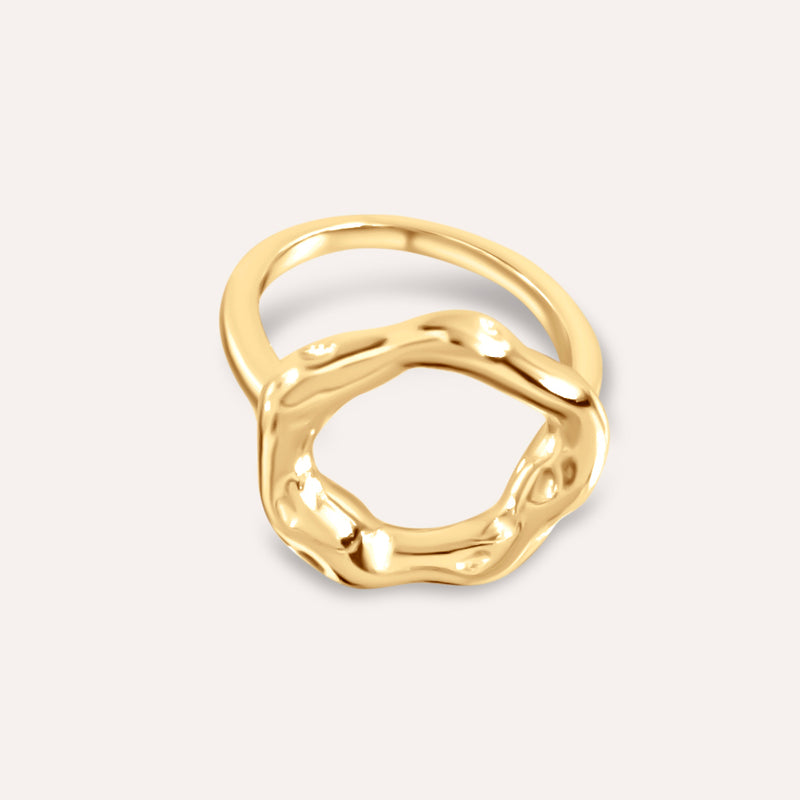 Hollow Out Textured Ring