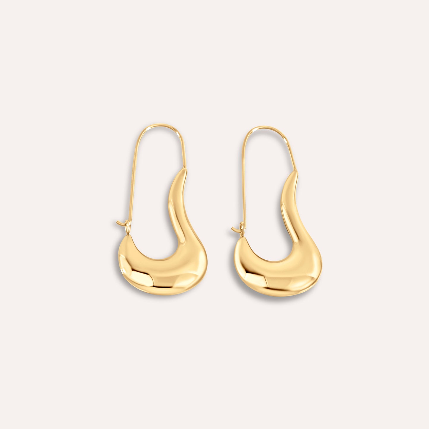 Tear Drop Chunky Hoop Earrings