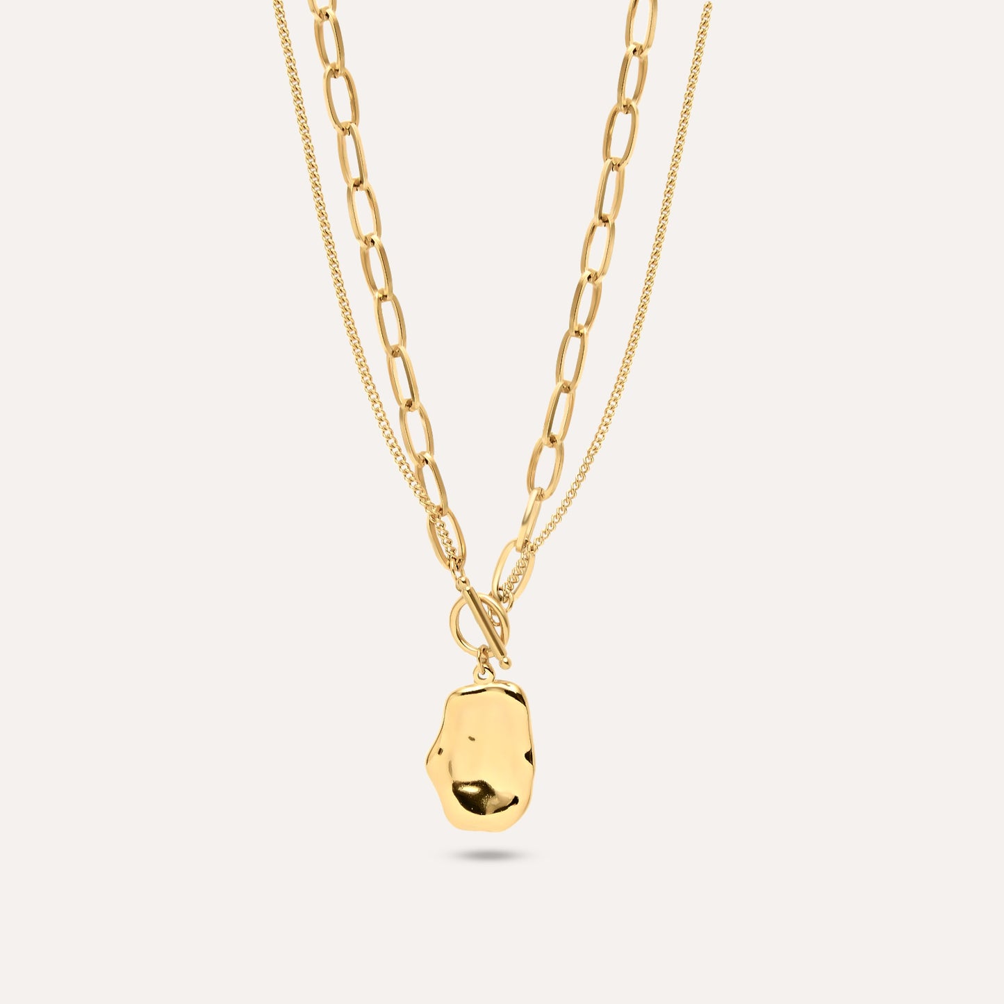 Layered Toggle Clasp Necklace 