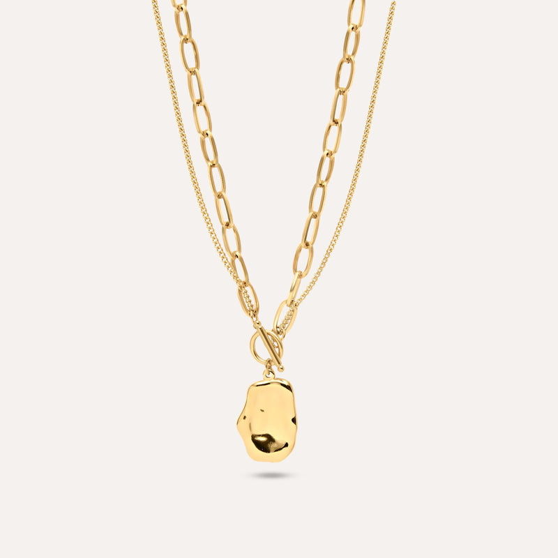 Layered Toggle Clasp Necklace 