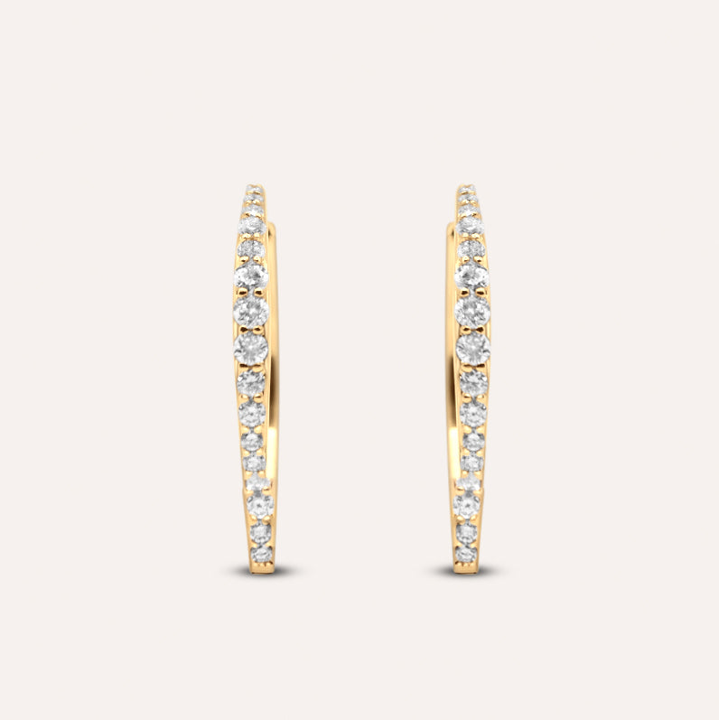 Diamond And Gold Seren Hoops