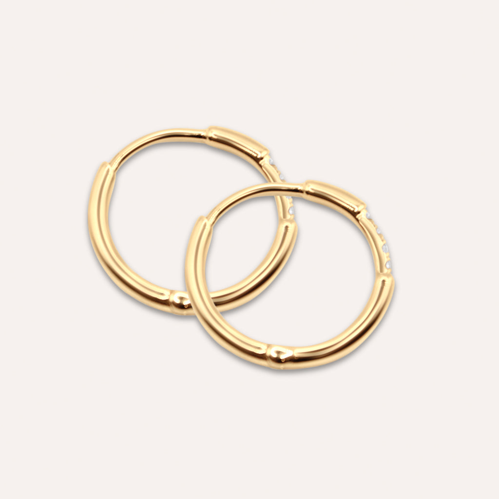 Diamonds and Gold Mini Vela Hoops