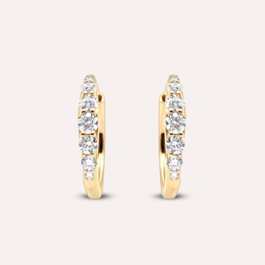 Diamond And Gold Mini Seren Hoops