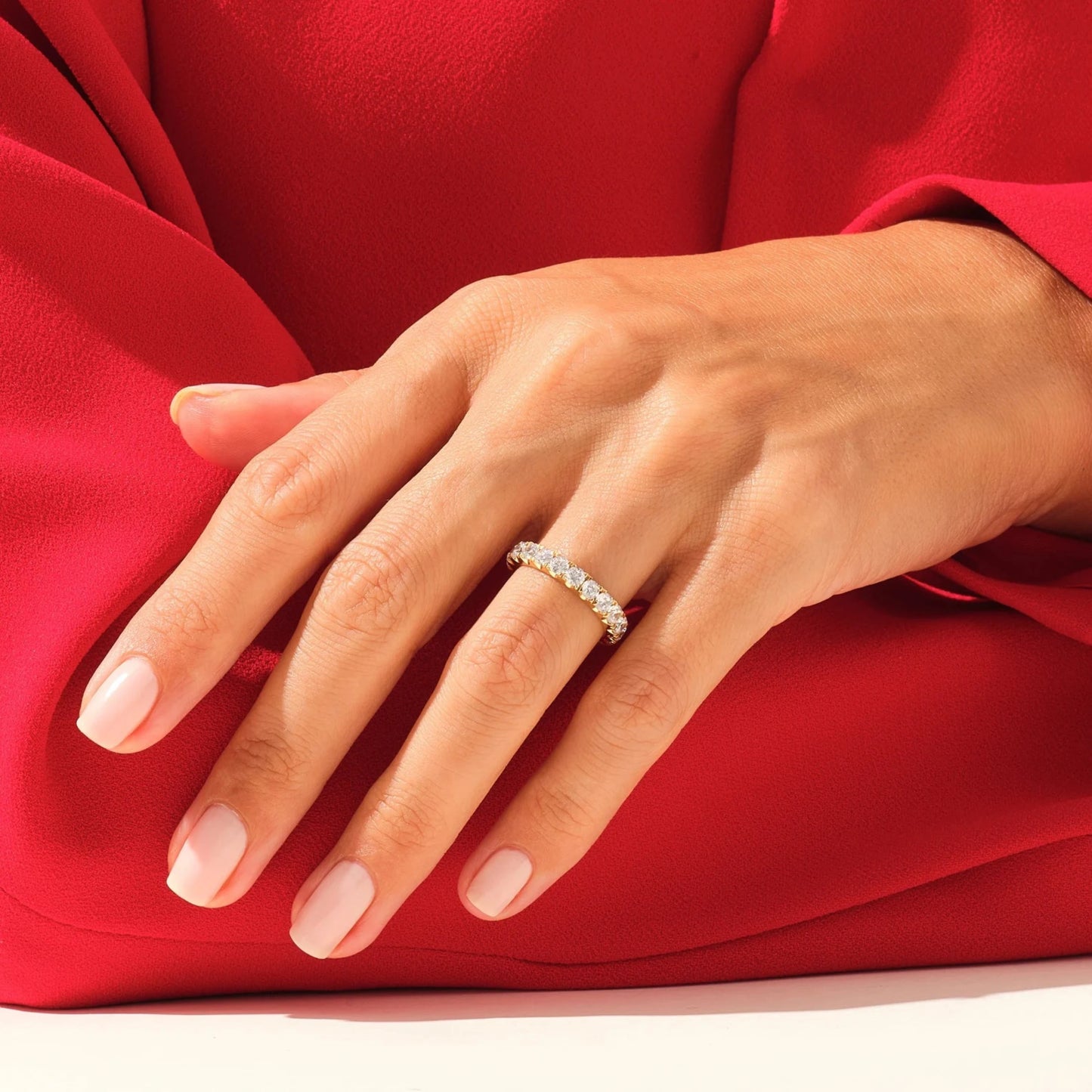 Diamonds and Gold Eternity Large Ring