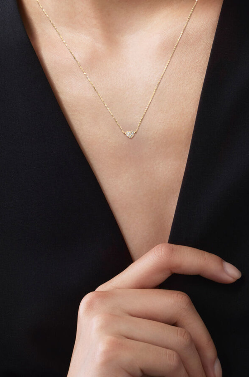 Diamond and gold heart necklace